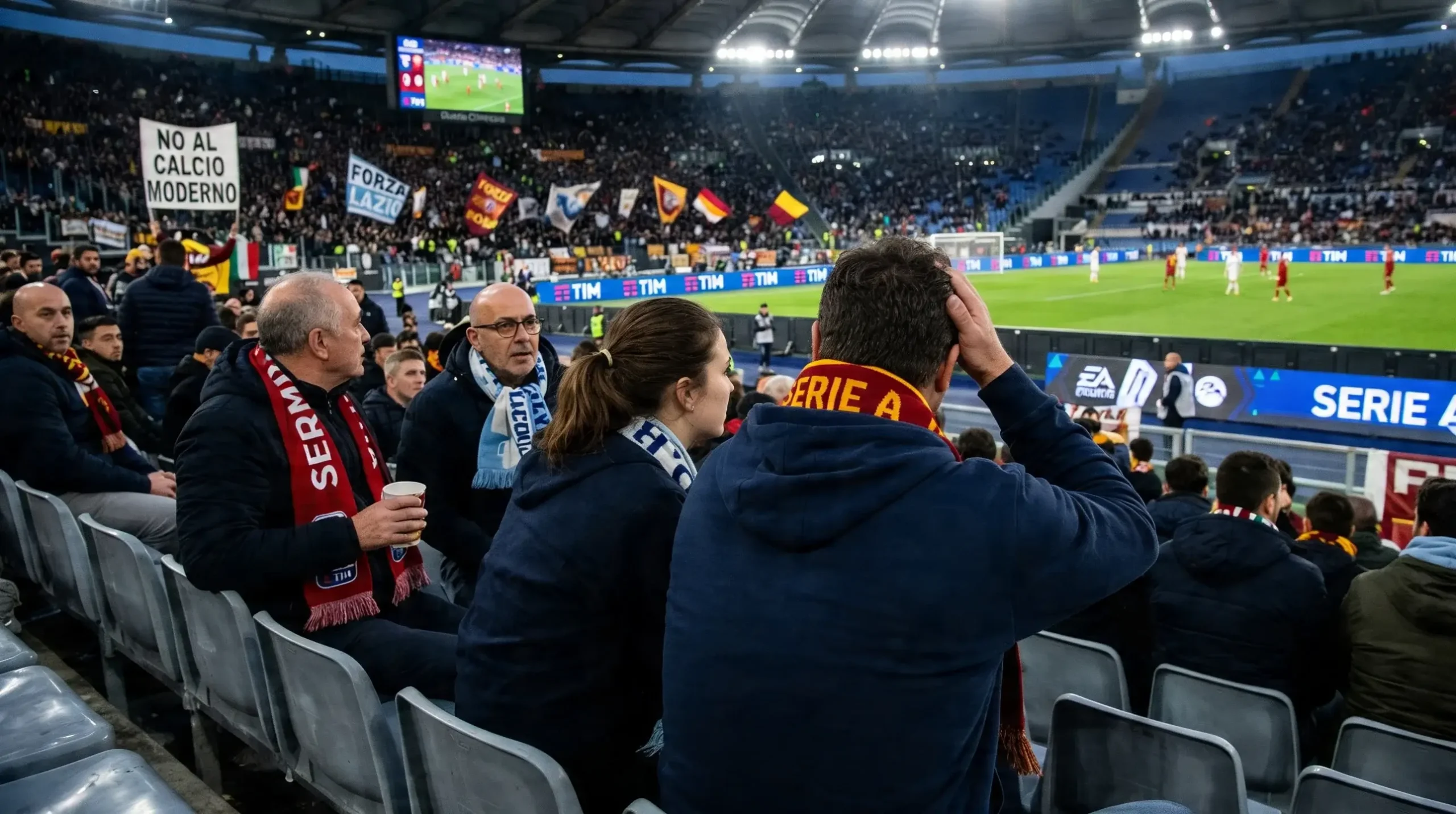 Aficionados de equipo de fútbol italiano en zona de descenso de Serie A