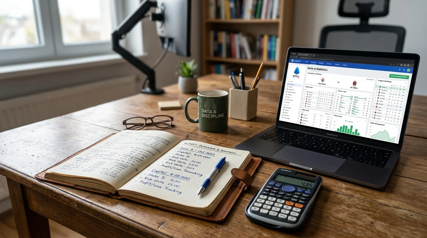 Calculadora y billetes sobre mesa para gestión de bankroll en apuestas deportivas